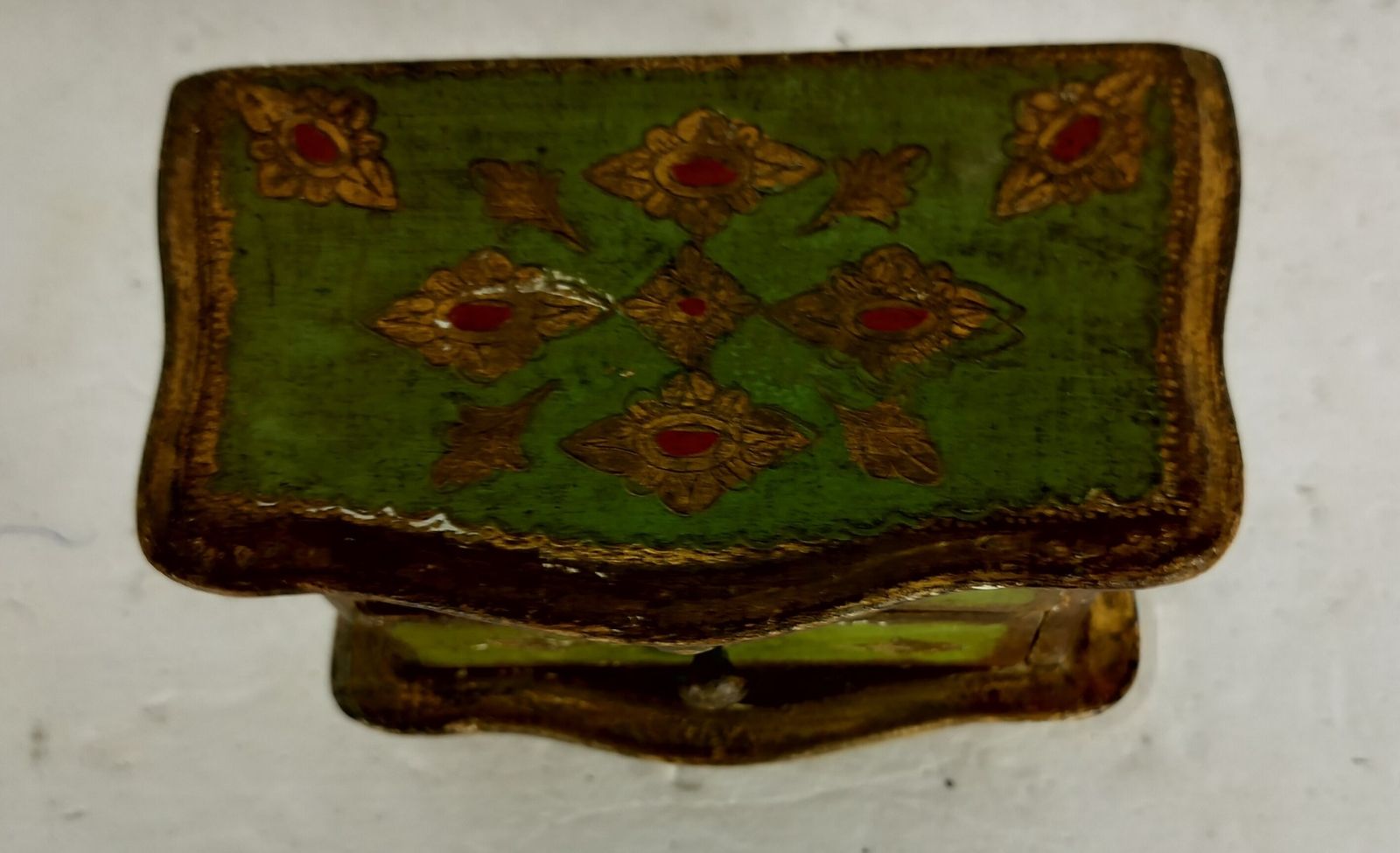 Small Italian Mid Century Hollywood Regency Florentine Jewelry Trinket Box Cabin photo buy