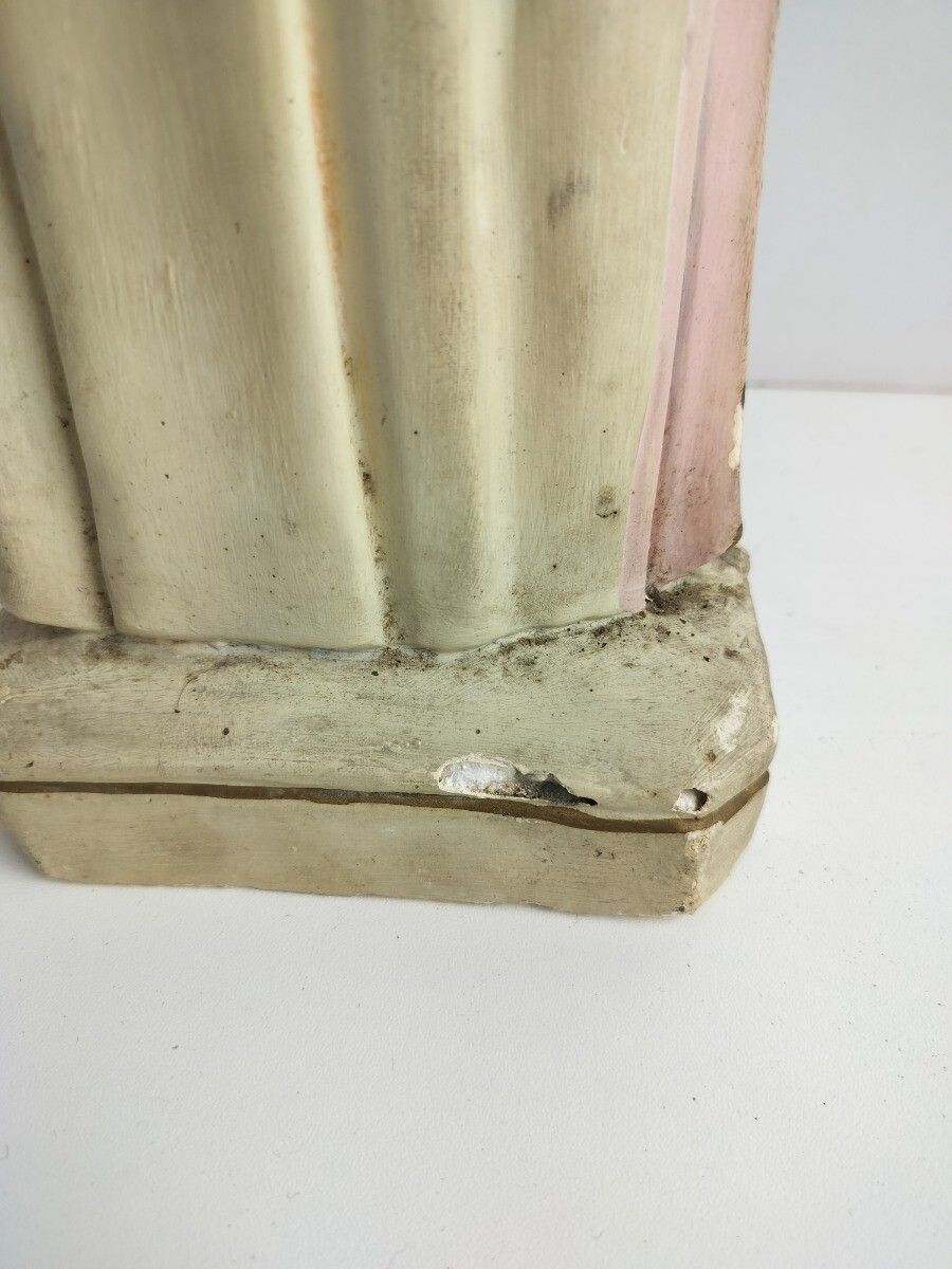 photo furniture Antique Statue Saint Santo Gerard Santo Majella Infant Jesus Neo Gothic Plaster