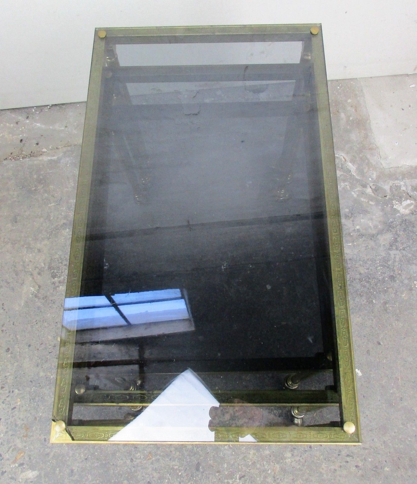 photo for sale Vintage Nesting Coffee Side Tables Brass Glass Bar Cart Wheels Era Maison Bagues