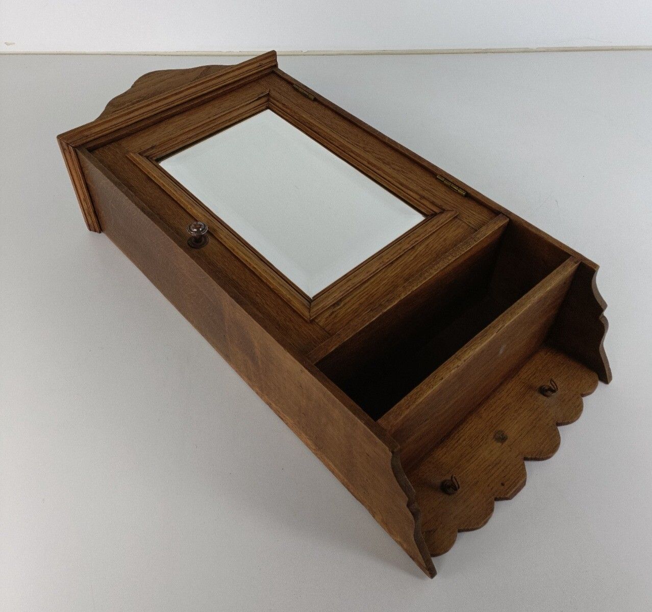 Antique Medicine Apothecary Cabinet Beveled Glass Wall Hanging Bathroom Shaving photo Furniture