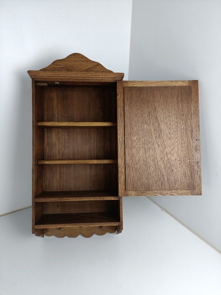 Antique Medicine Apothecary Cabinet Beveled Glass Wall Hanging Bathroom Shaving photo vintage