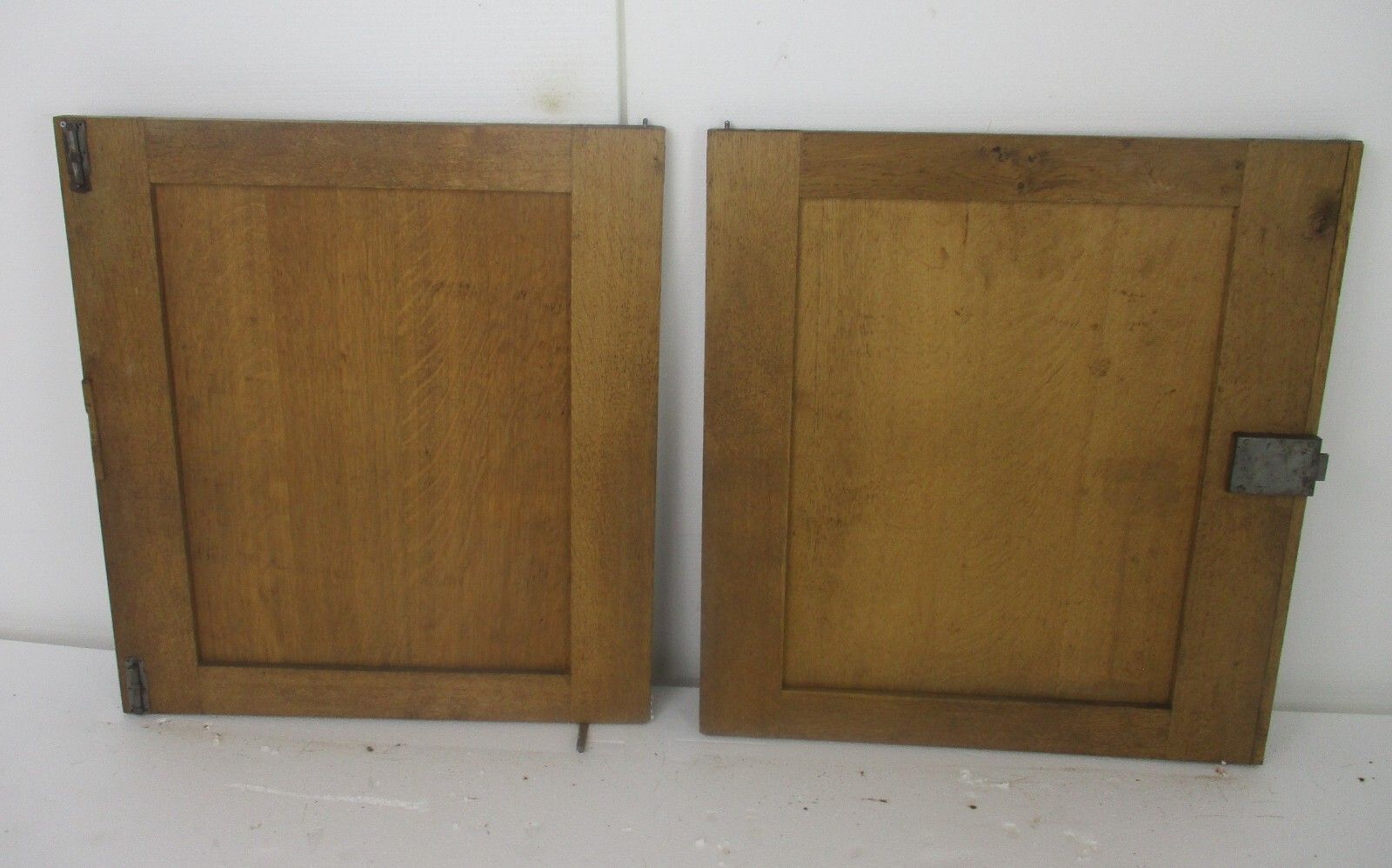 Pair Antique Hand Carved Wood Door Panels Reclaimed Architectural Flower Baskets photo vinterior