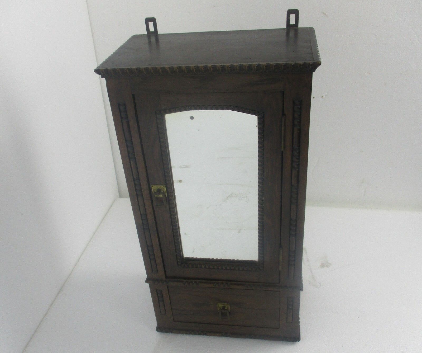 Kitchen Medicine Apothecary  Bathroom Cabinet  Carved Wood Ornate Hobnails photo furniture