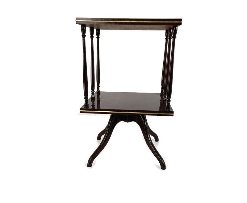 Pedestal Display Side Table Plant Stand Italian Lackered Wood Vintage Etagère