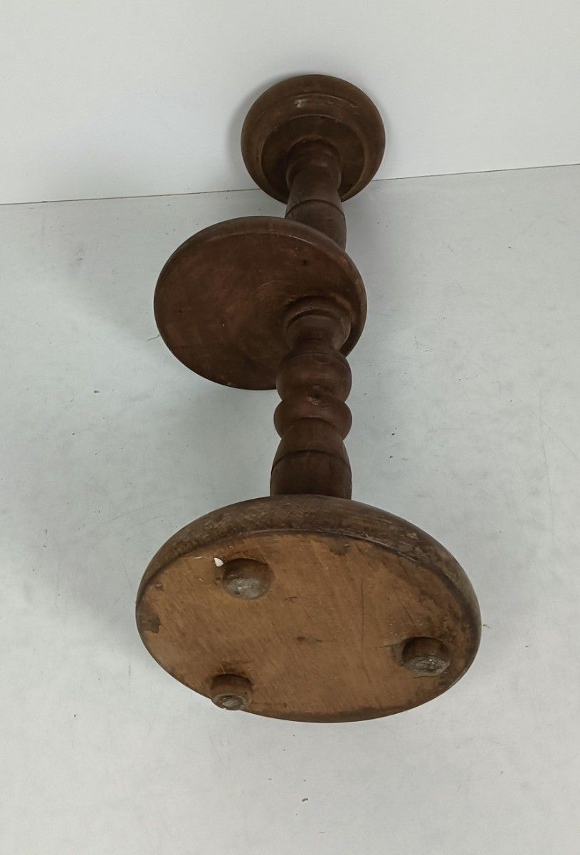 Pedestal Carved Wood Vintage Plant Stand Side Bonsai Table Barn Style Two Tier photo 162.0