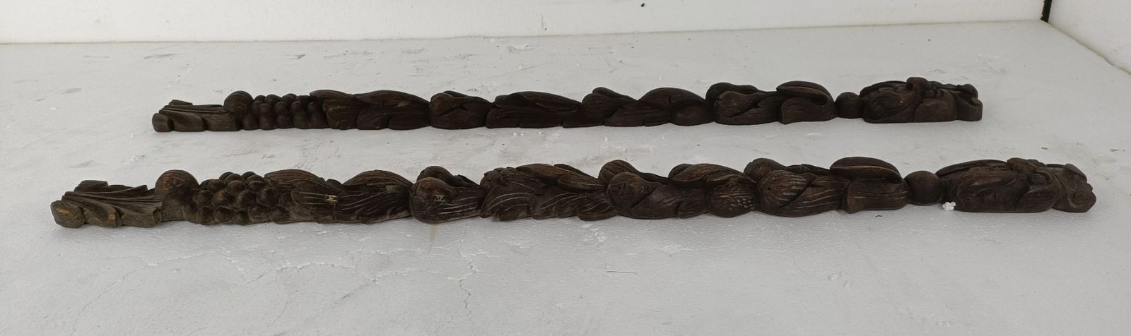 2 Pieces Antique French Carved Wood  Reclaimed Architectural Trim Pediment Salva photo buy
