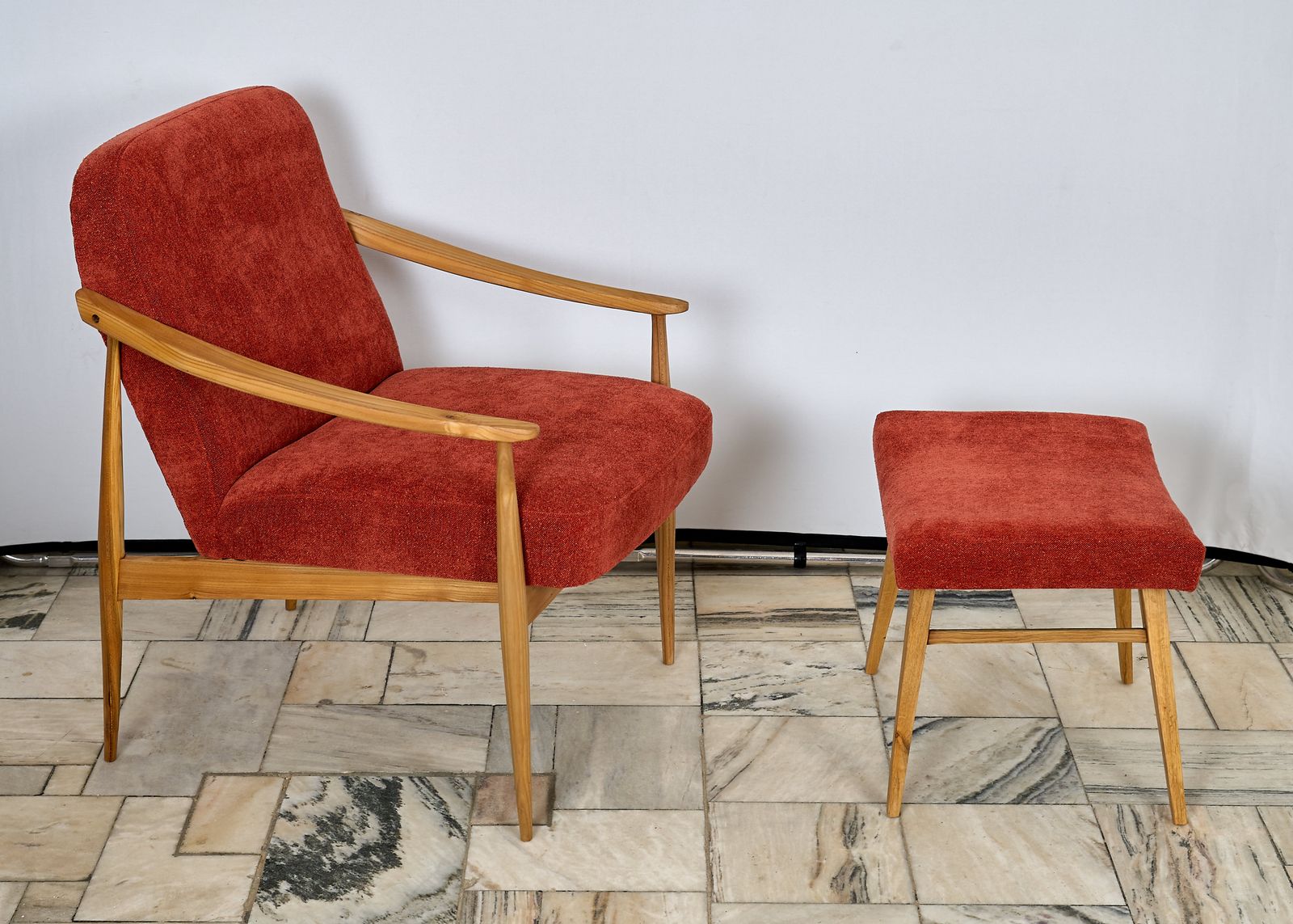 Armchair With Footrest Czechoslovakia 1960s photo Furniture