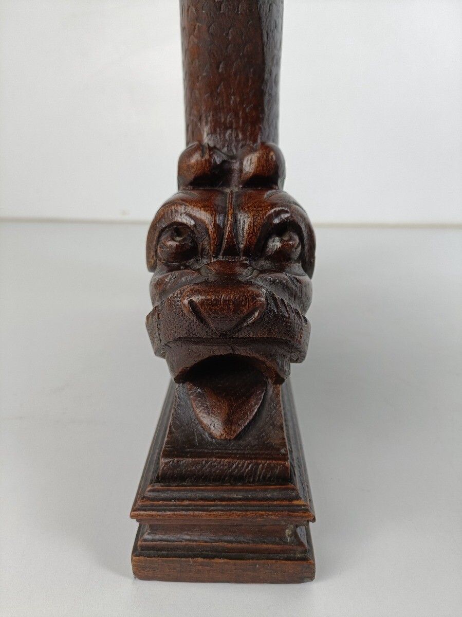 photo furniture Antique Pair Corbels Hand Carved Wood Mythological Fish Architectural Reclaimed