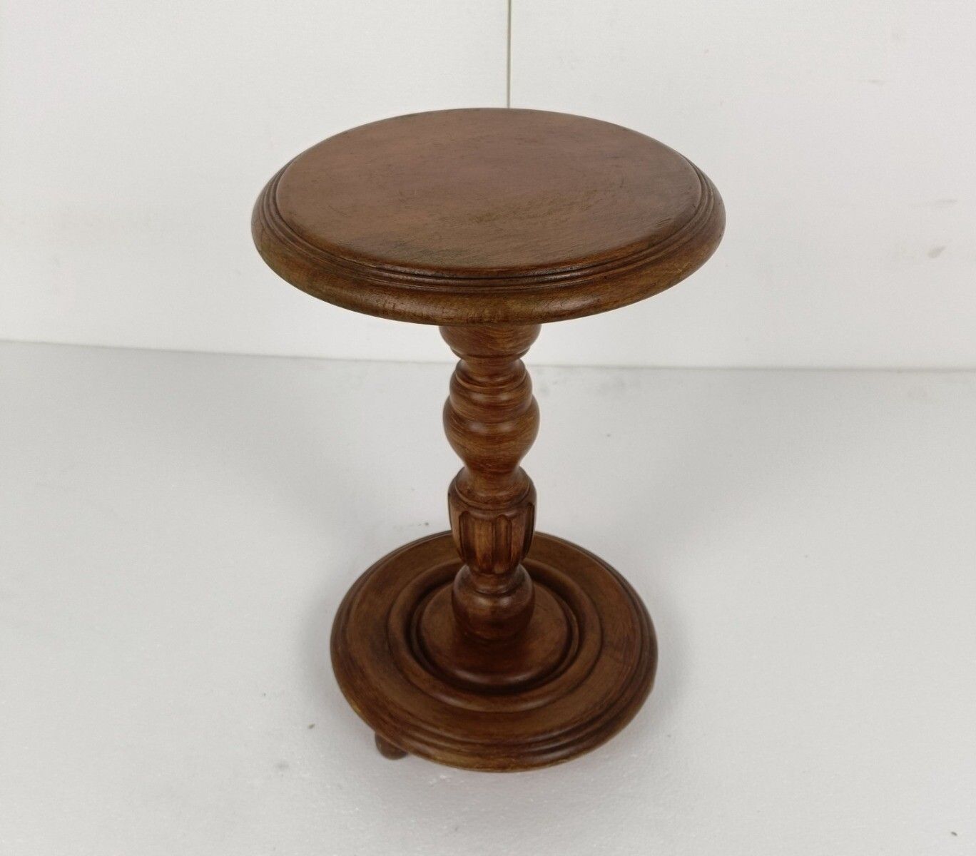Hand Carved Wood Pedestal Display Side Table Plant Bonsai Flower Stand Barn Coun photo furniture