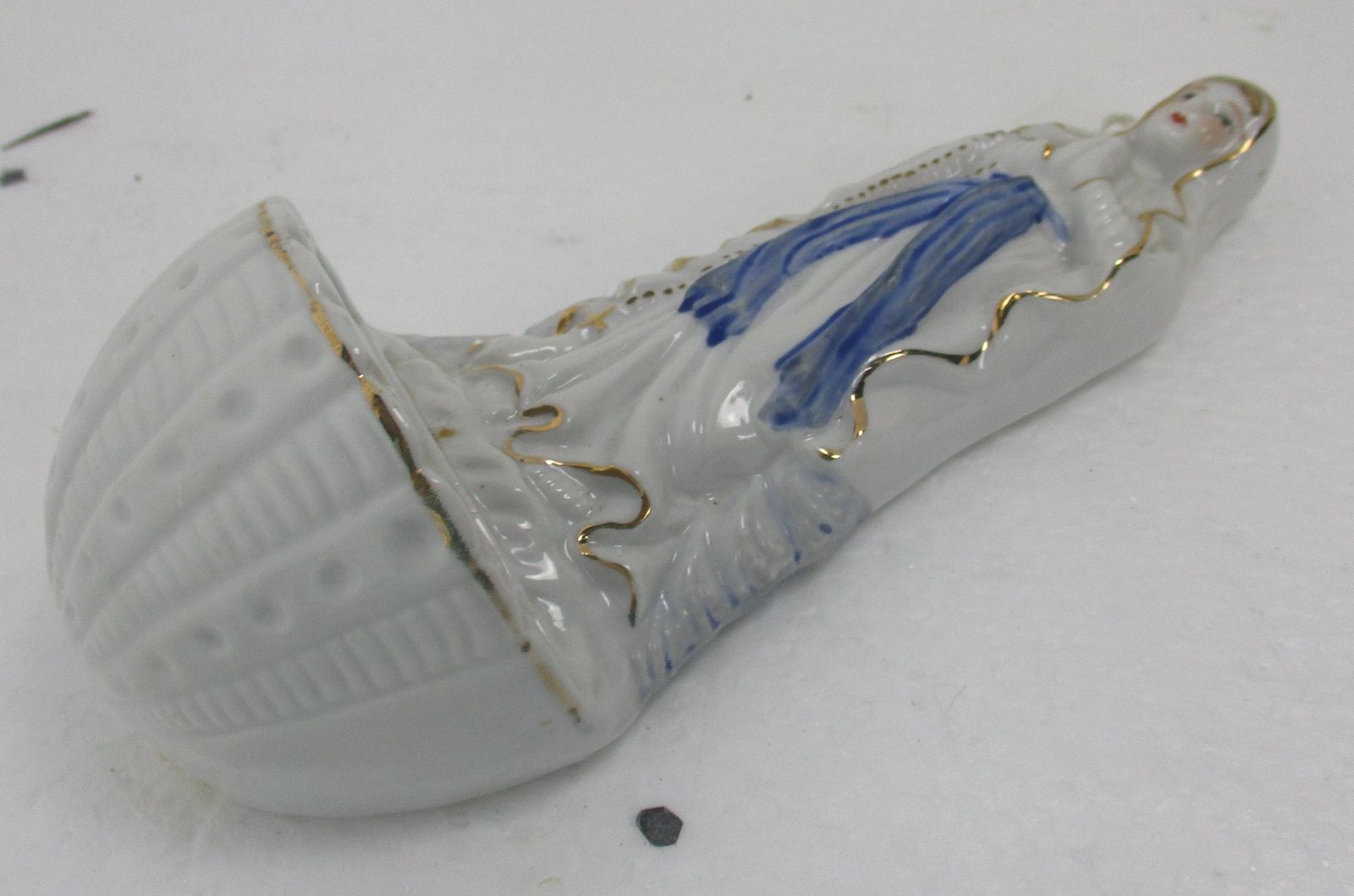 Antique French Holy Water Font Vessel Bisque Porcelain Virgin Mary Madonna 1905 photo Home Decor