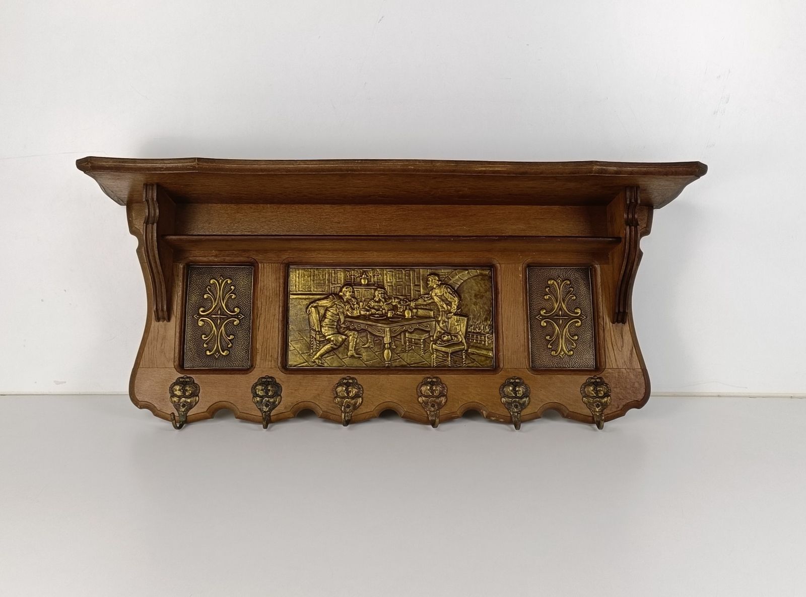 Gothic Gorgeous Ornate Hand Carved Wood Coat Hat Rack Breughel Style Brueghel Br photo furniture