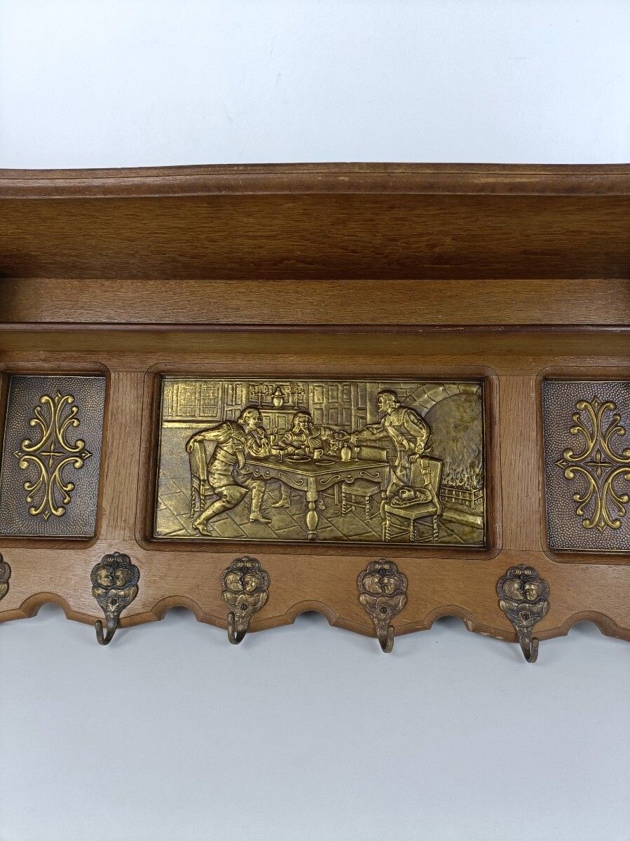 Gothic Gorgeous Ornate Hand Carved Wood Coat Hat Rack Breughel Style Brueghel Br photo buy