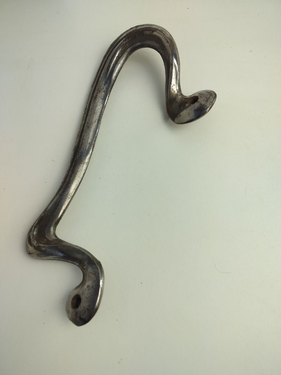 Large Art Nouveau  Antique Iron Door Pull Push Handle Reclaimed Architectural photo furniture