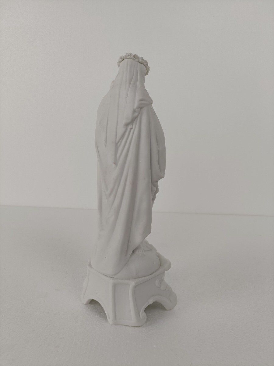French Antique 1900 Bisque Statue Virgin Mary Our Lady Infant Jesus Exquisite  F photo 404.0