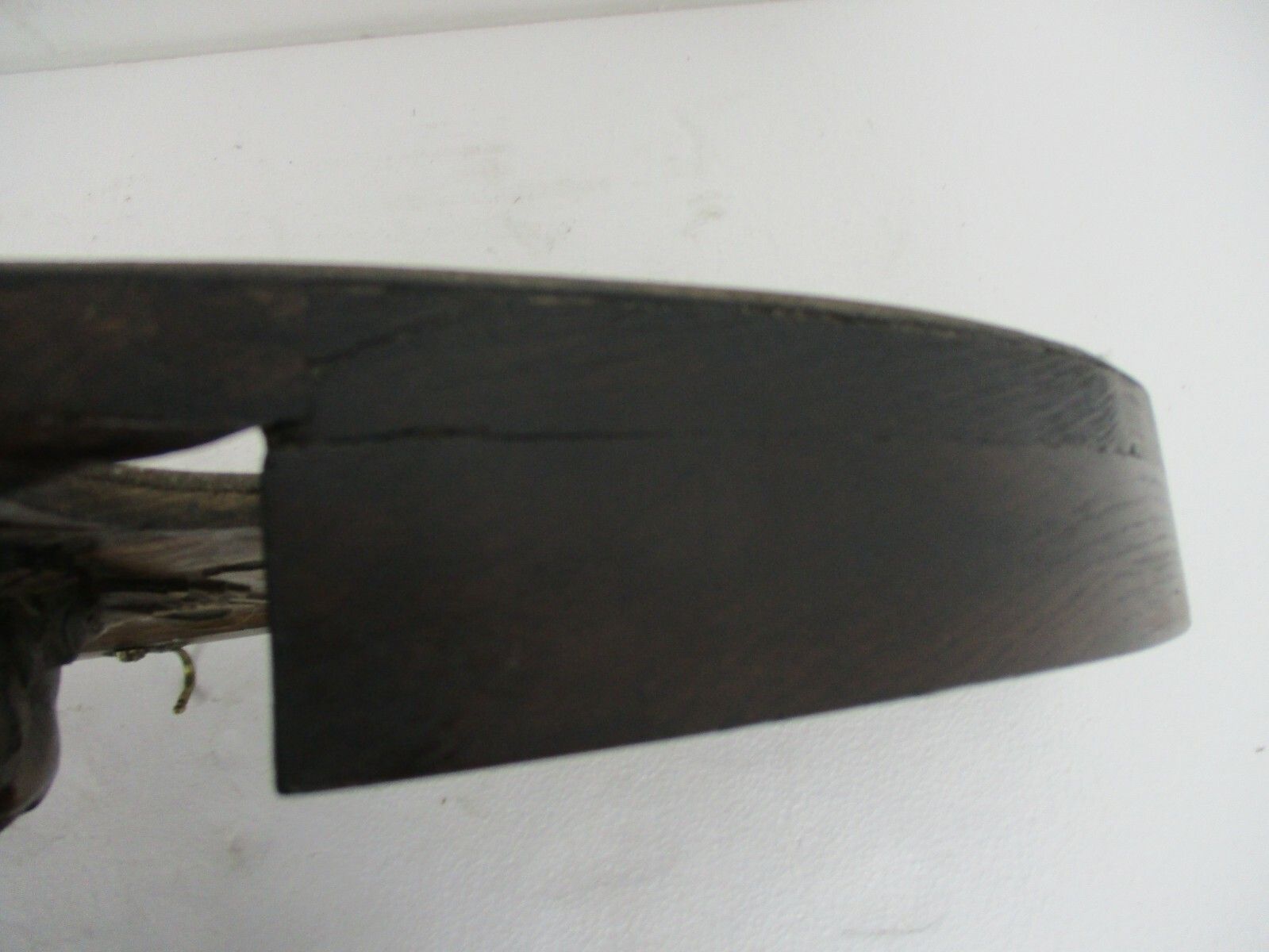 Hand Carved Wood Wall Shelf Coat Kitchen Rack Carved Head Putti Angel Stunning photo vinterior