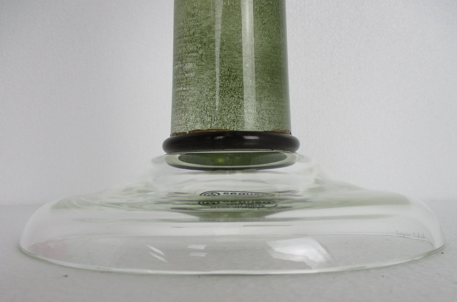 Vintage Art Glass Italian Vase Seguso Vetri D'arte Clear Silver Signed Gorge photo for sale