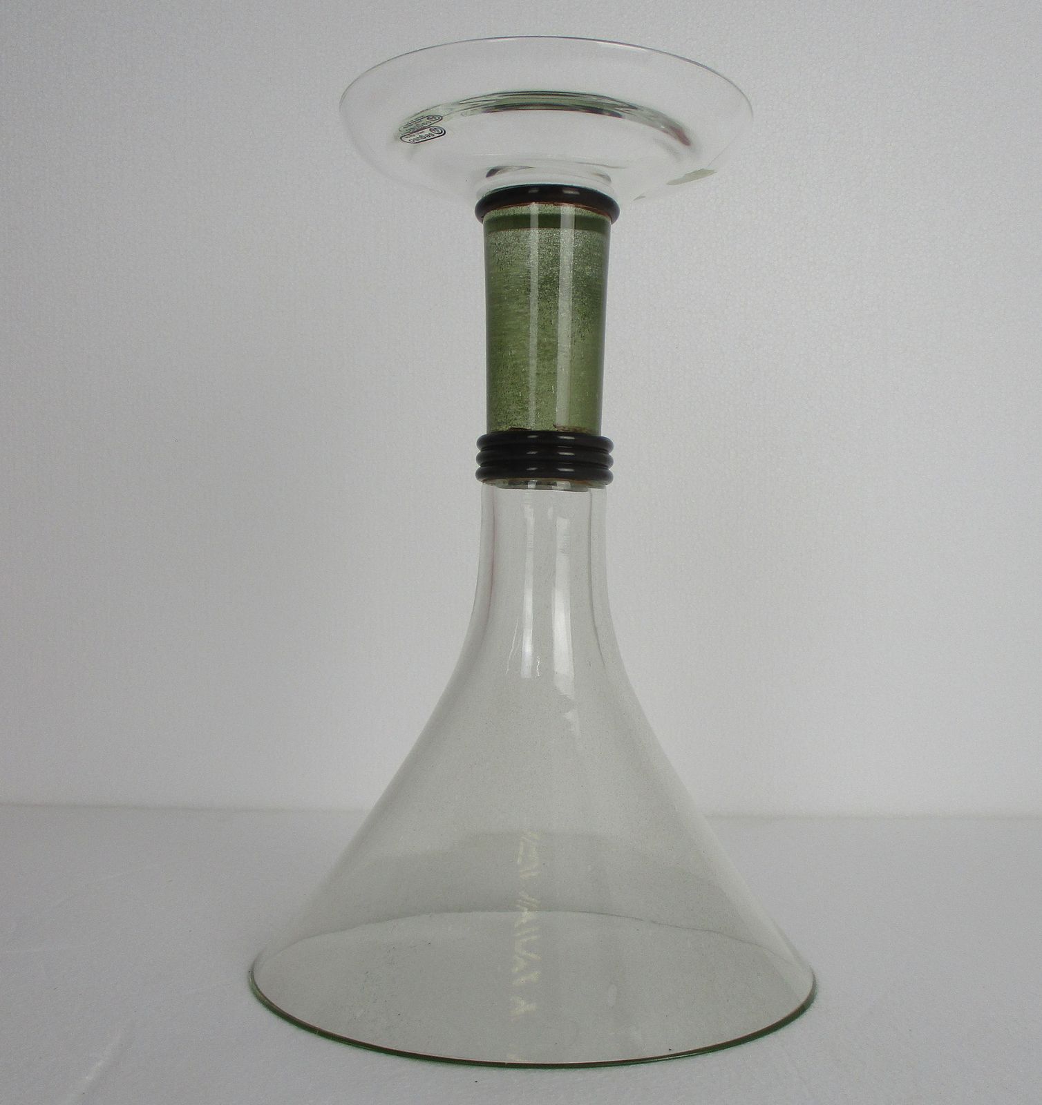 Vintage Art Glass Italian Vase Seguso Vetri D'arte Clear Silver Signed Gorge photo vinterior