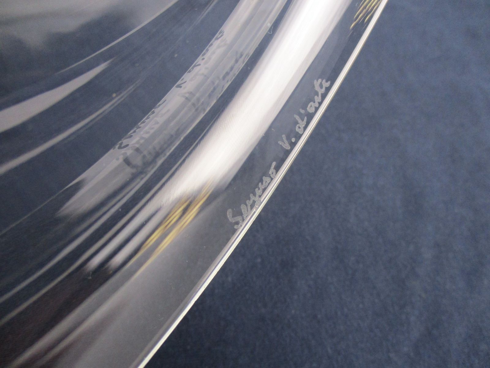 photo furniture Vintage Art Glass Italian Vase Seguso Vetri D'arte Clear Silver Signed Gorge