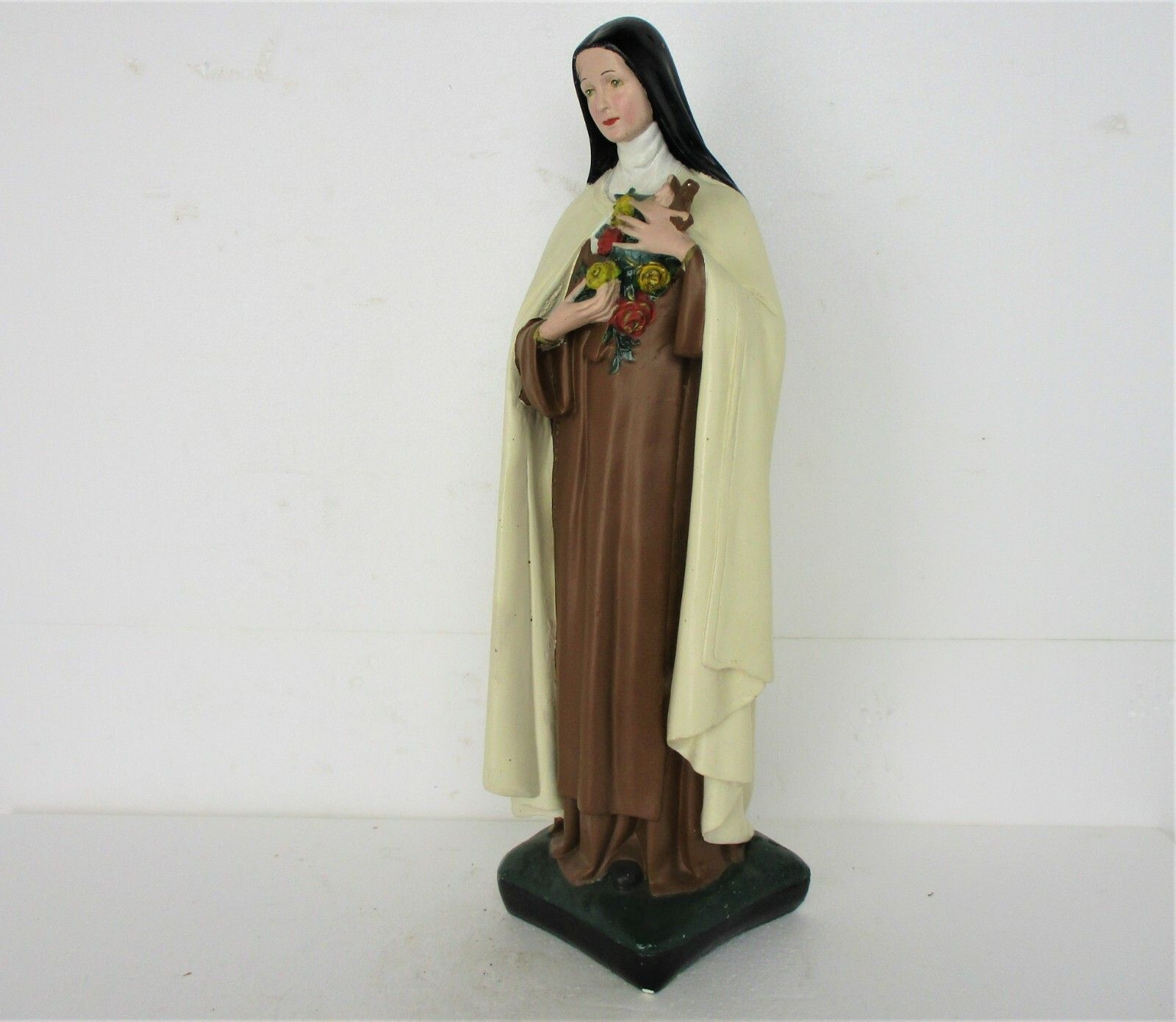 Statue Plaster St Therese Lisieux Little Flower Of Jesus Chapel Church 24.80" photo vinterior