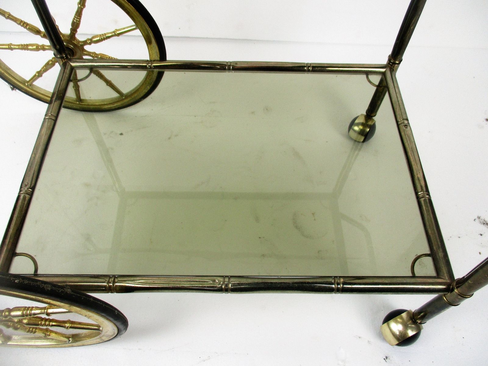 Bar Cocktail Tea Cart Trolley Hollywood Regency Kitchen Island Brass Bamboo Styl photo buy