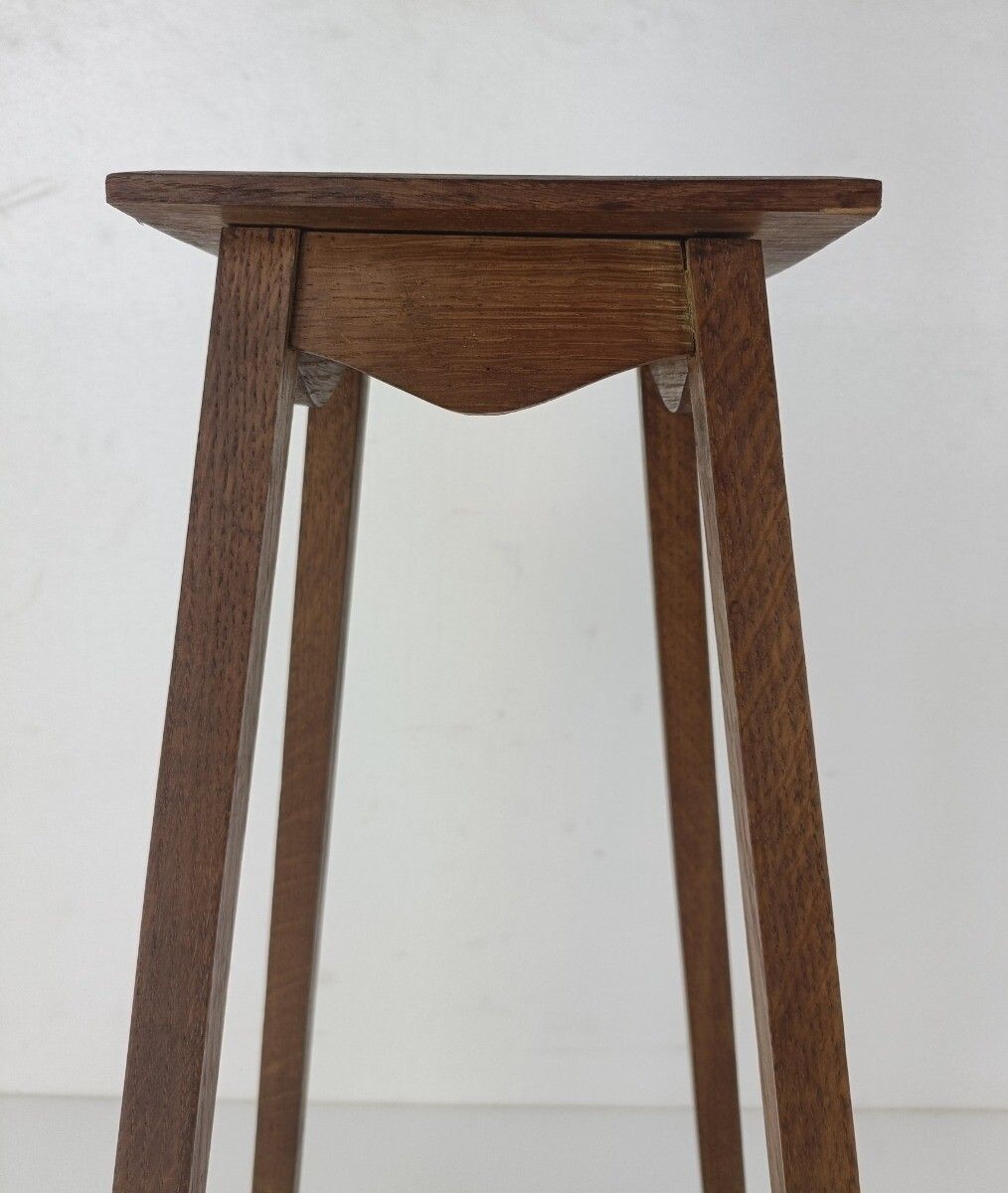 Vintage Wood Oak Pedestal Display Table Plant Bonsai Stand Two Tier Barn Country photo buy
