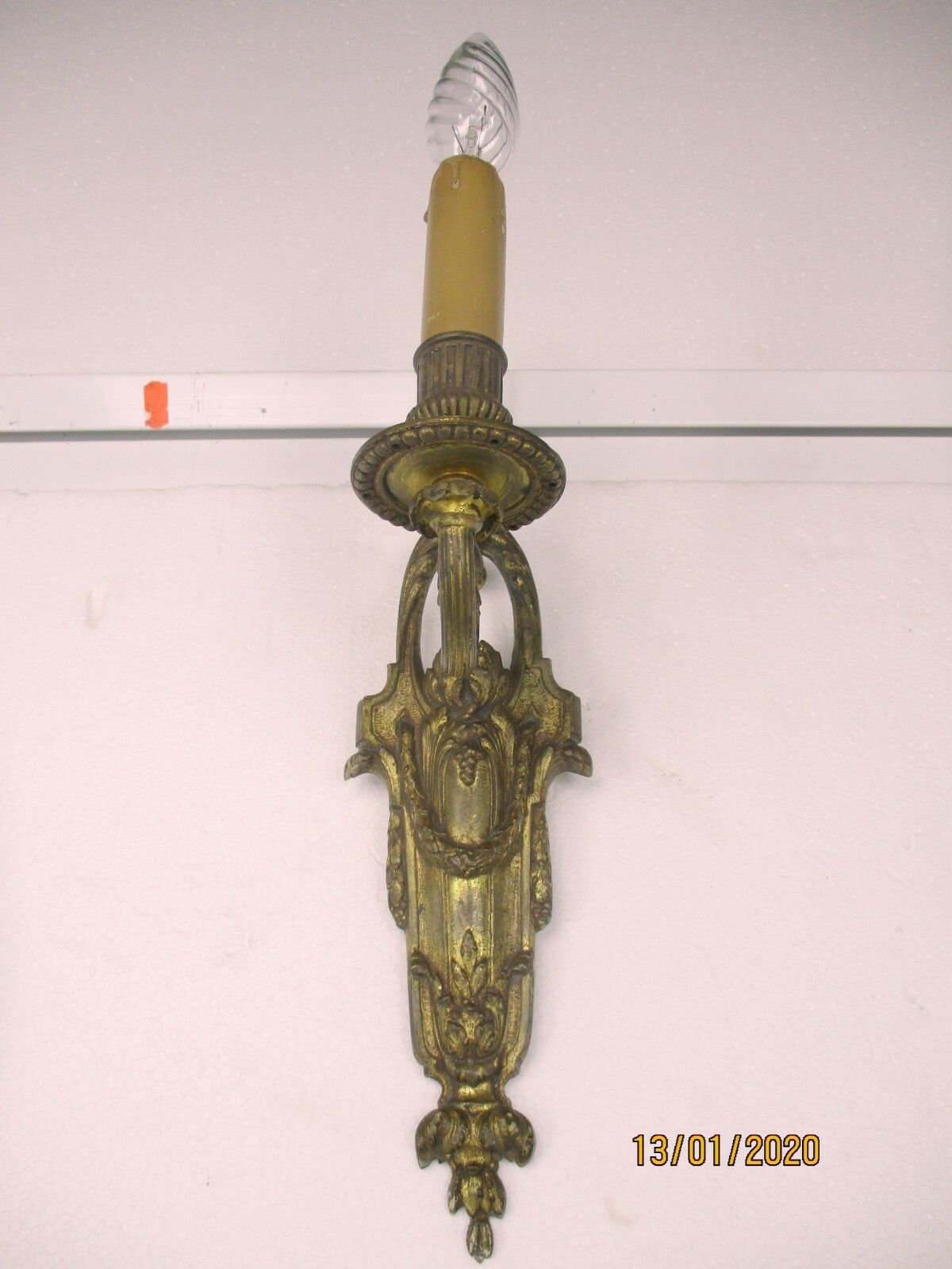 Pair Couple Vintage Ornate Brass Wall  Sconces Lamps French Hollywood Regency photo 278.0