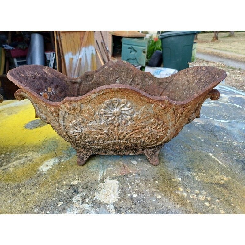 Pair Of Enamelled Cast Iron Planters From 1900 From Charleville Mézières photo furniture