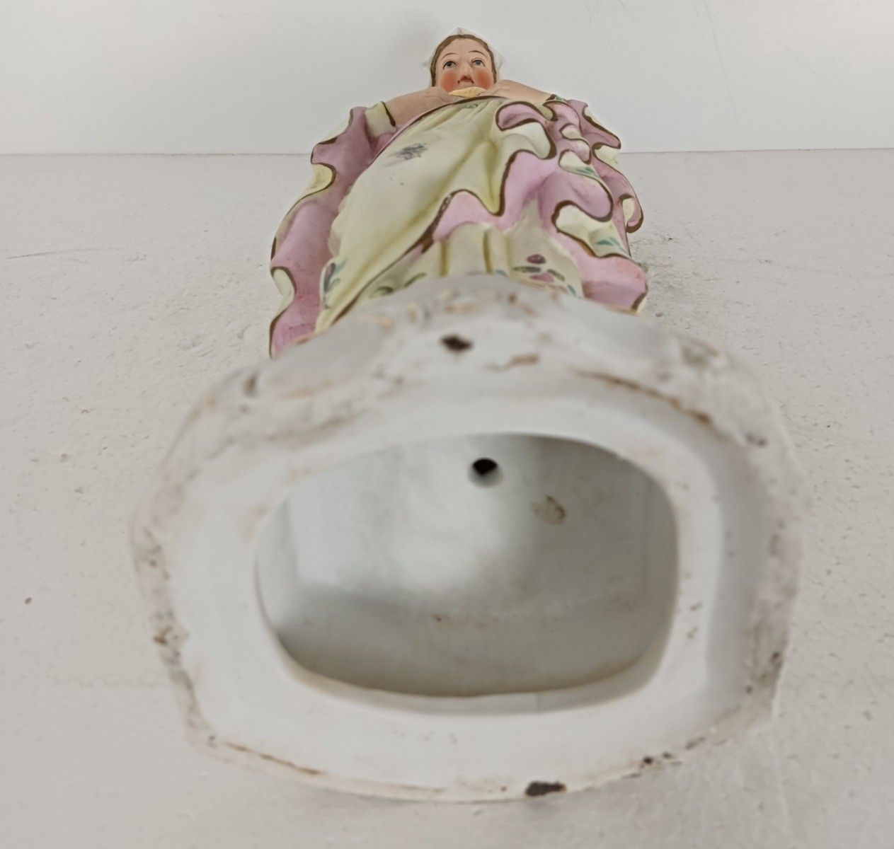 Art Antique Porcelain Bisque Hand Painted Madonna Virgin Mary Holy Heart photo