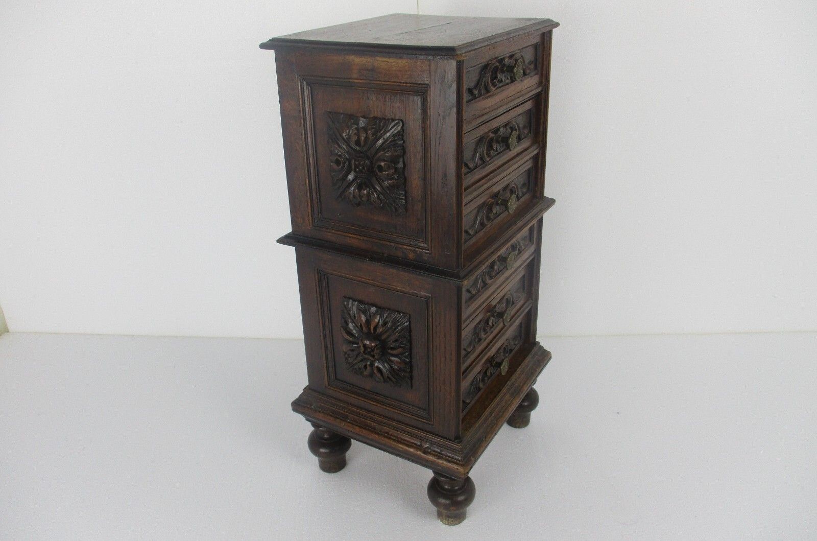 Chest Of Drawers Dresser Cabinet Night Stand Ornate Carved Wood Antique Wow photo for sale