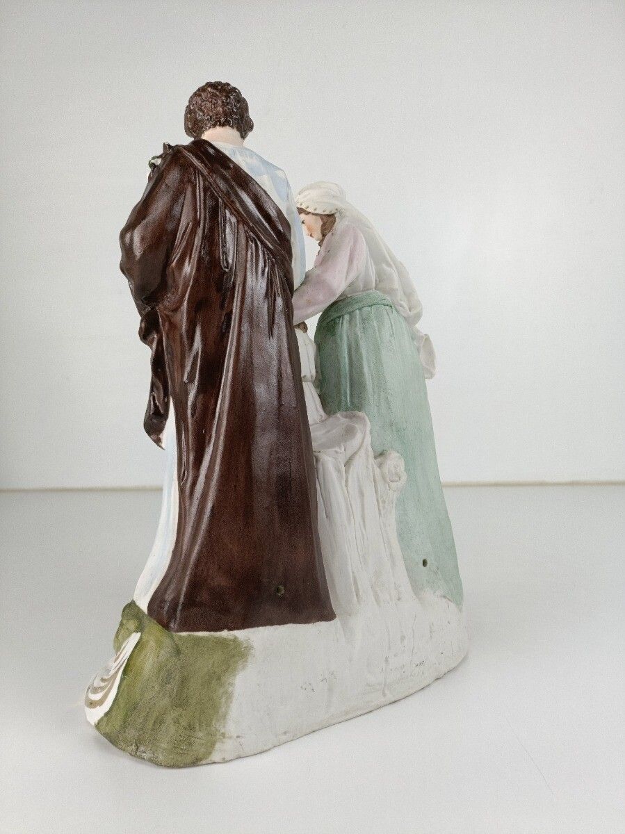 Statue Holy Family Porcelain Saint Joseph Infant Jesus Virgin Mary Vintage Polyc photo Art