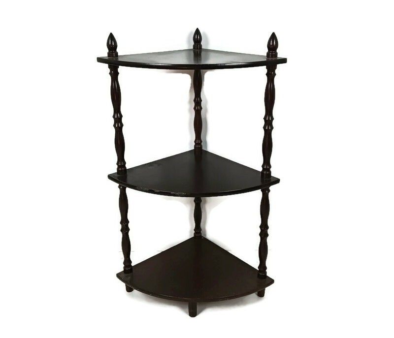 Pedestal Display Side Table Plant Stand Italian Wood Vintage Display Etagère 3