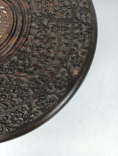 Lovely Ornate Carved Wooden Plant Stand Pedestal Side Table Bonsai Table Inlay V photo Furniture