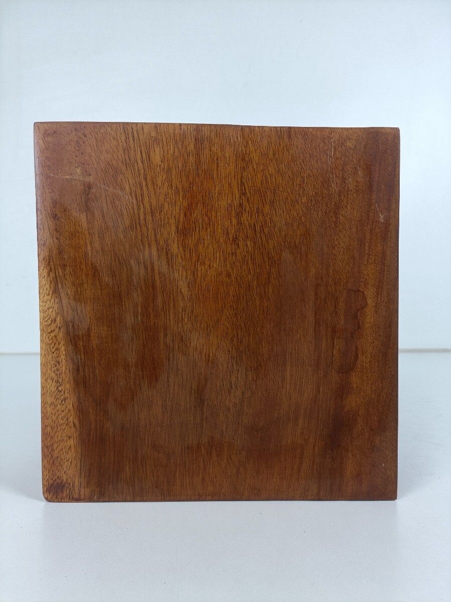 Vintage Carved Wood Low Opium Coffee Side Table Pedestal Japandi Style Small photo buy