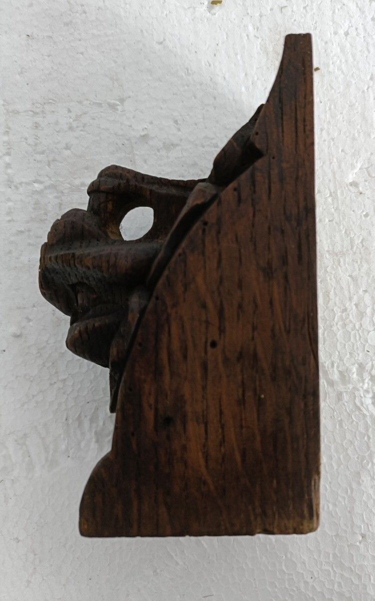 photo for sale Antique Corbel Hand Carved Wood Architectural Reclaimed Lion Head Trim Salvaged