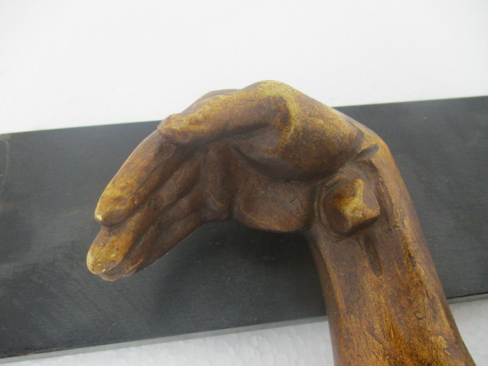 Xl Wood Hanging Church Crucifix Plaster Corpus Signed Van Der Meeren Dramatic photo 723.0
