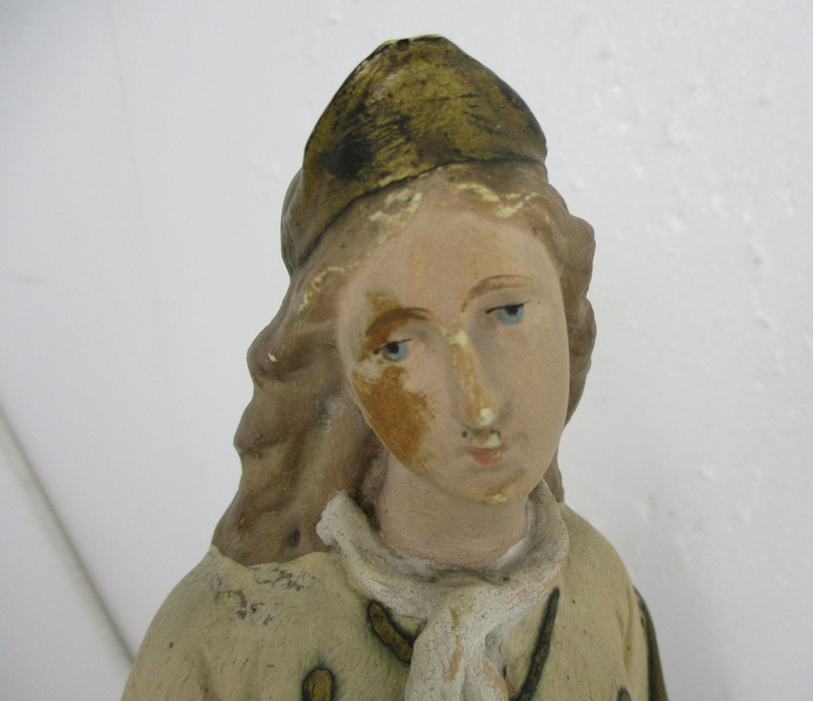 Vintage Statue Saint St Barbara Of Nicomedië Tower Patron Of Firemen Plaster Ht photo Art