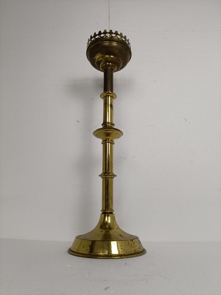Antique Candle Holder Candle Stick Church  Chapel Altar Monastery Brass Gothic B photo Home Decor