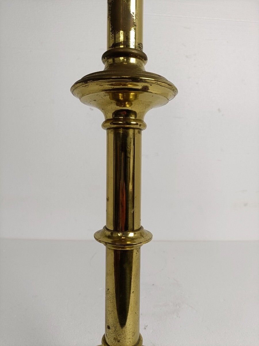 photo for sale Antique Candle Holder Candle Stick Church  Chapel Altar Monastery Brass Gothic B