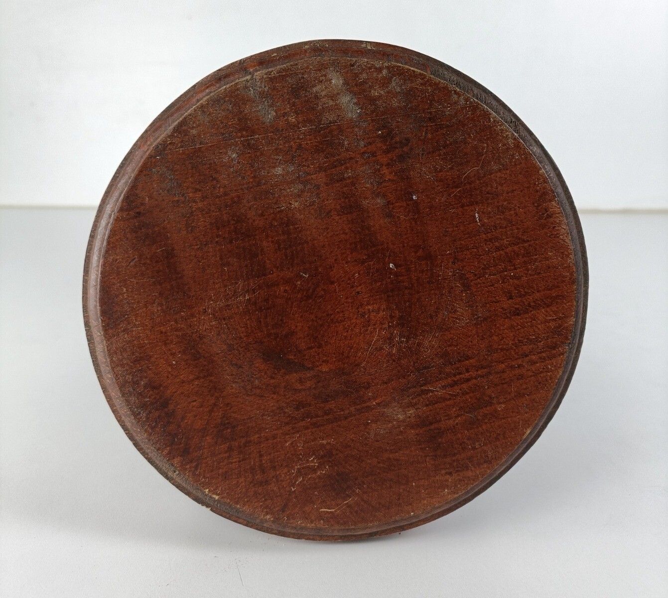 Milking Stool Vintage Carved Wood Wooden Side Table Small Plant Stand Pedestal photo vinterior