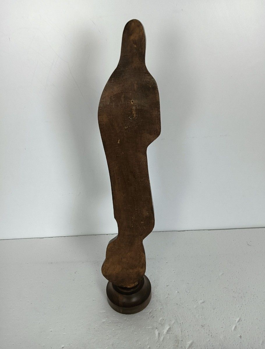 photo furniture Wooden Statue Sculpture Vintage Carved Wood Virgin Mary Madonna With Infant Tend