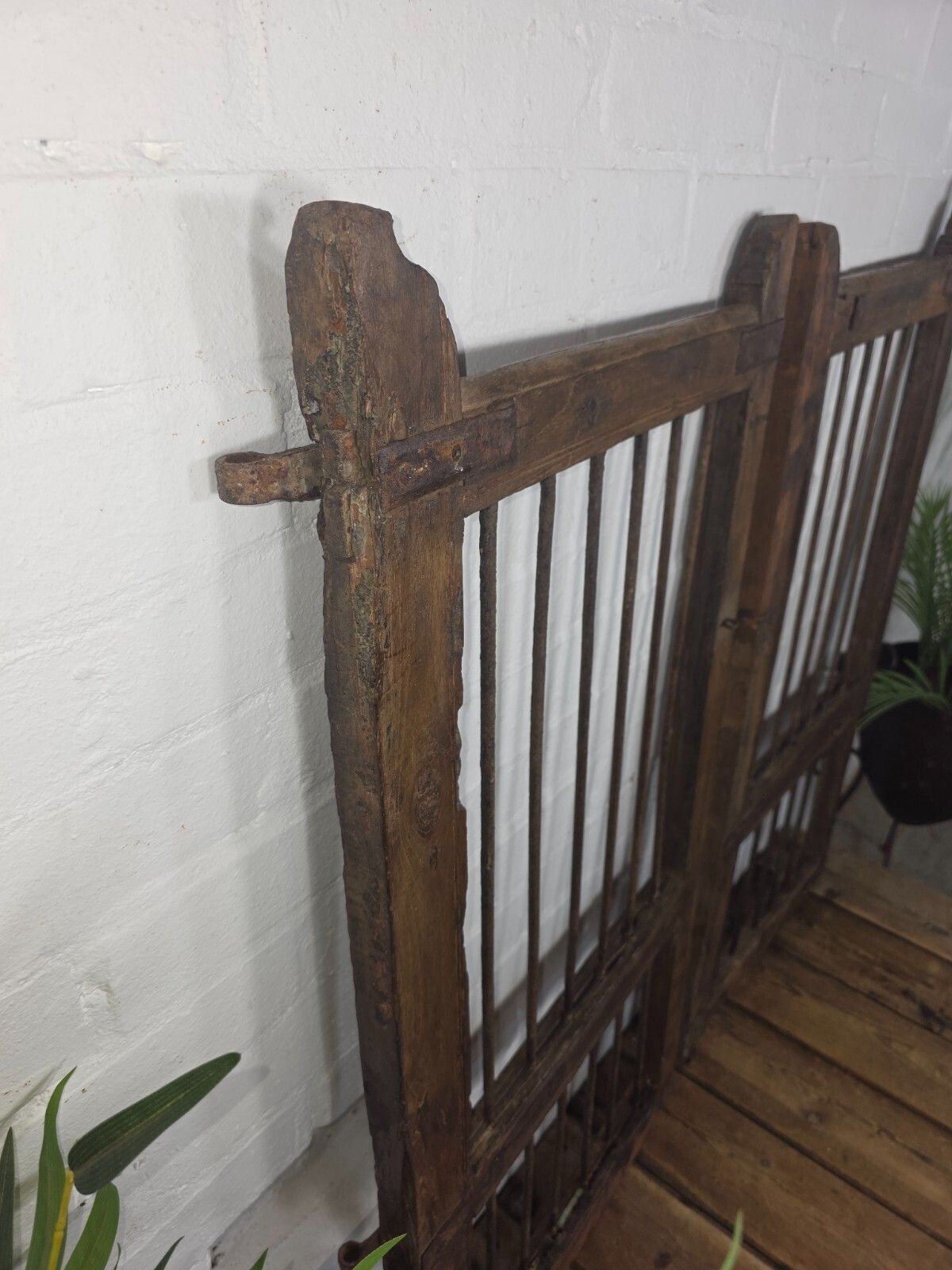 photo furniture Old Pair Vintage Reclaimed Indian Wooden Iron Saloon Doors Shutters Garden Gates