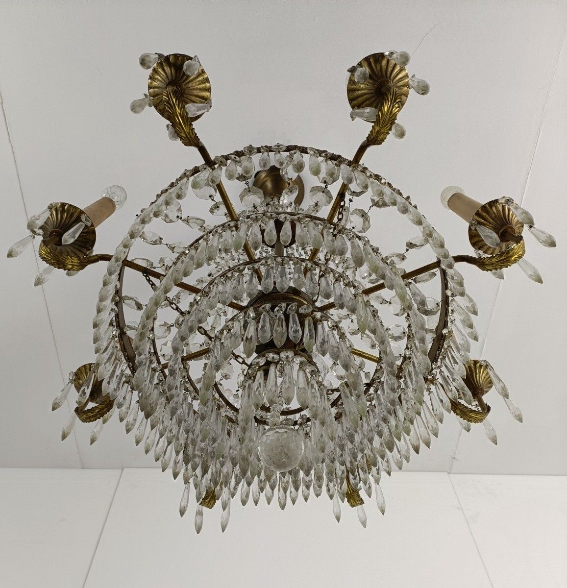 photo for sale Ballroom Wedding Chandelier Gorgeous Basket Crystal Prisms 14 Lights  8 Arm Wow