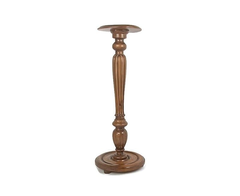 Large Ornate Hand Carved Wooden Wood Pedestal Plant Stand Side Table Farmhouse S
