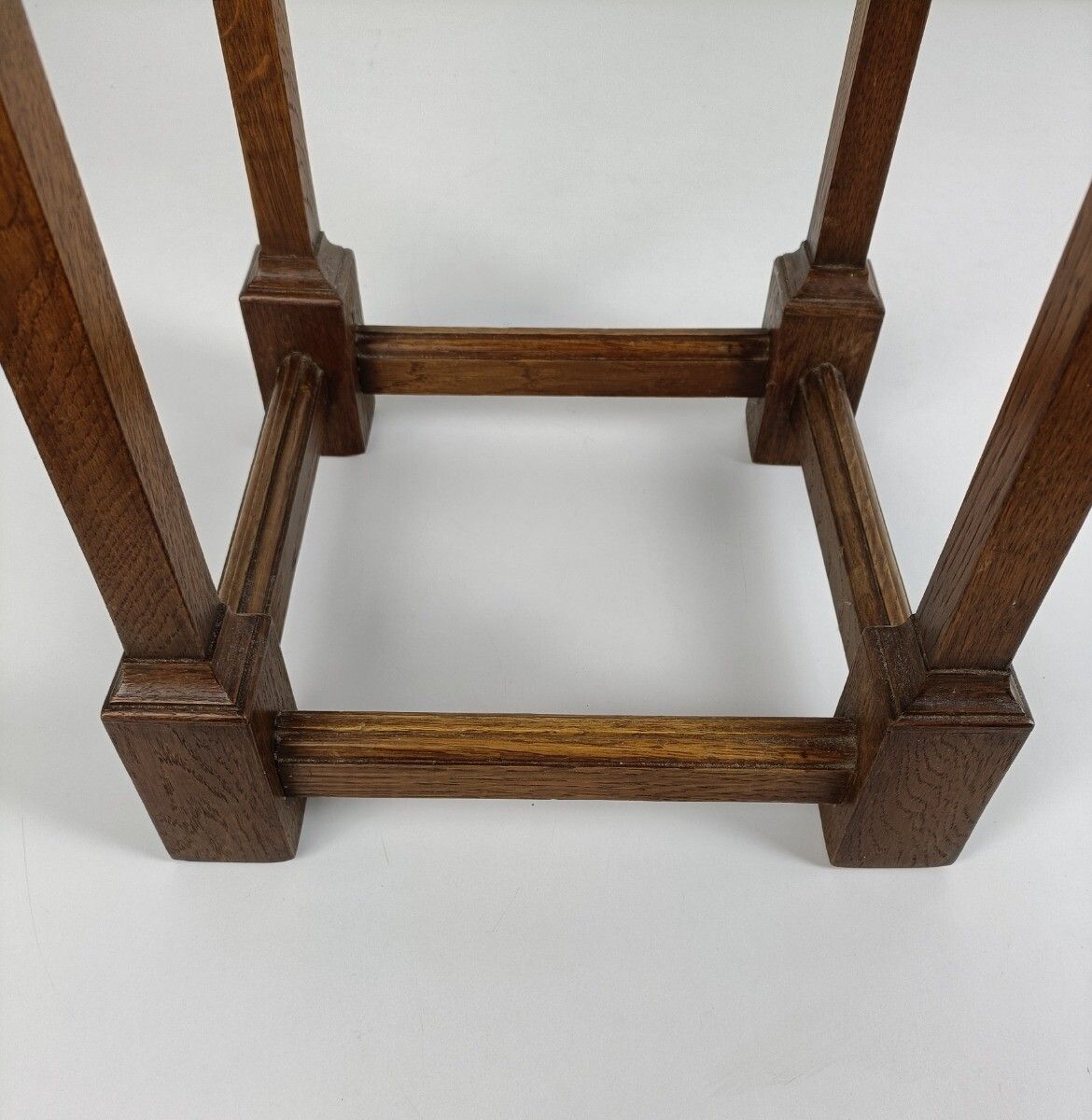 Vintage Wooden Side Coffee Occasional Table Pedestal Plant Stand Barn Style photo Furniture