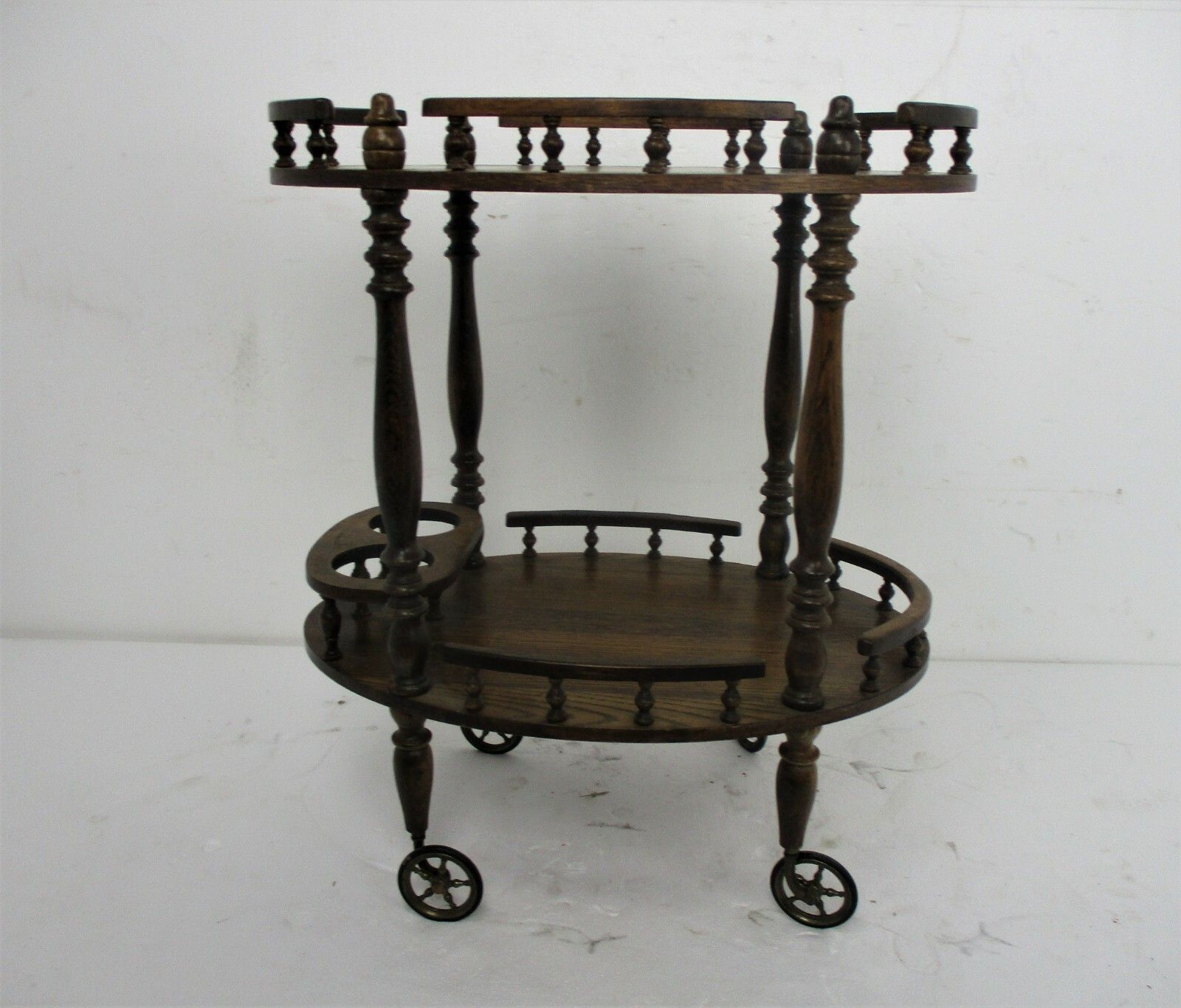 Bar Cocktail Tea Garden Cart Trolley Mid Century Modern Kitchen Island Wood photo furniture