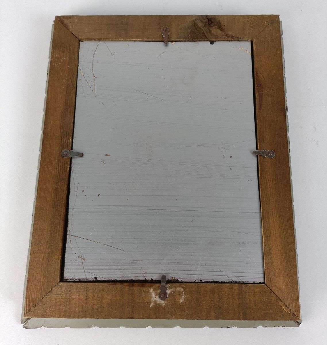 photo furniture Small Venetian Mirror Ornate Etched Cut To Clear Glass Panels Pink Clear Art Nou