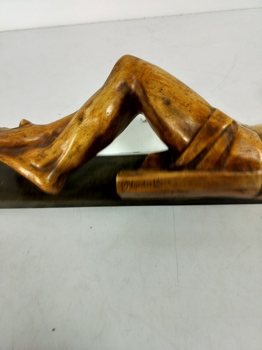 Xl Wood Hanging Crucifix Plaster Hand Made Corpus Van Der Meeren Very Dramatic photo vinterior