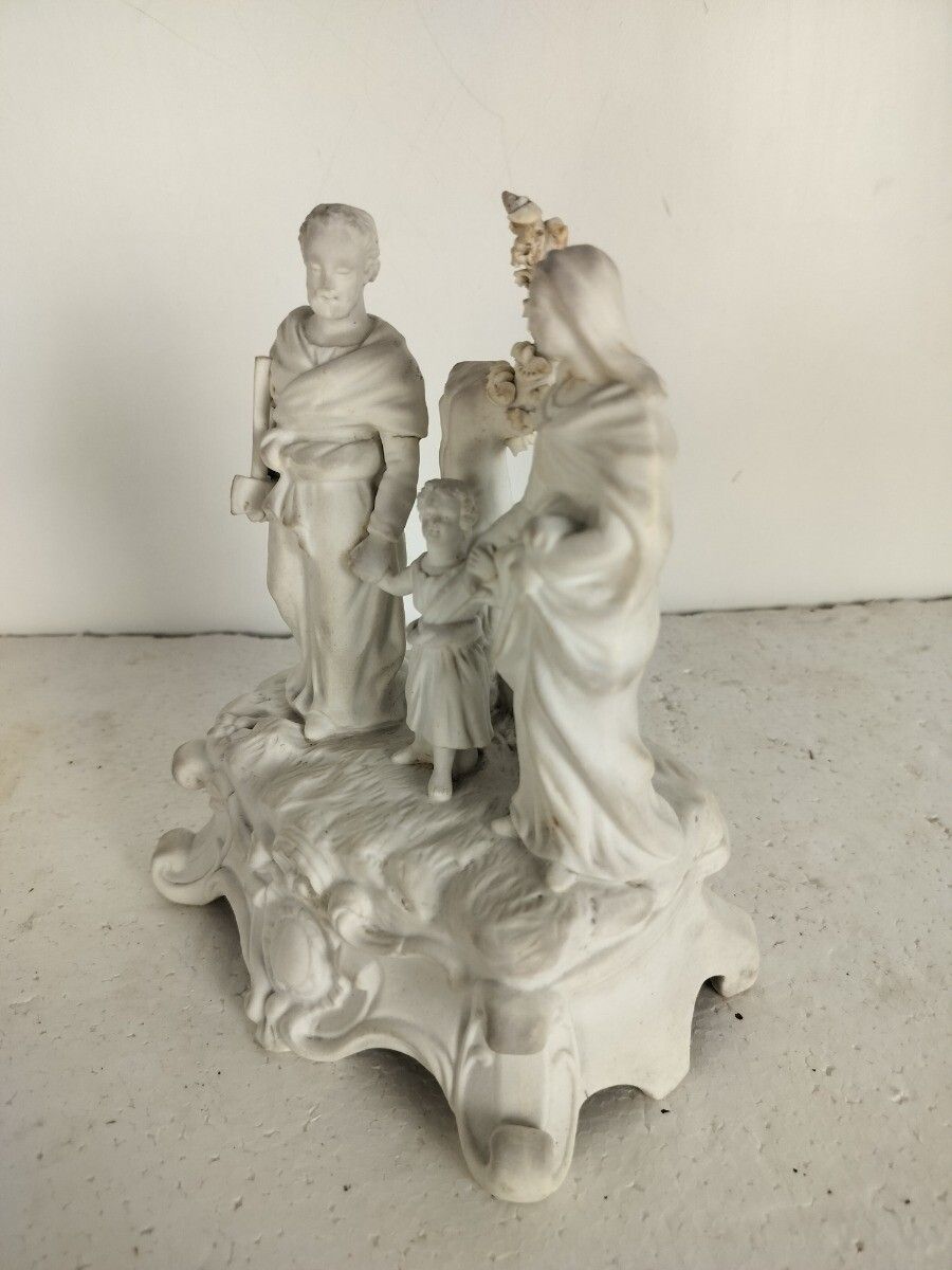 Beautiful Antique Bisque Porcelain Statue Holy Family Virgin Mary Saint Joseph I photo 162.0
