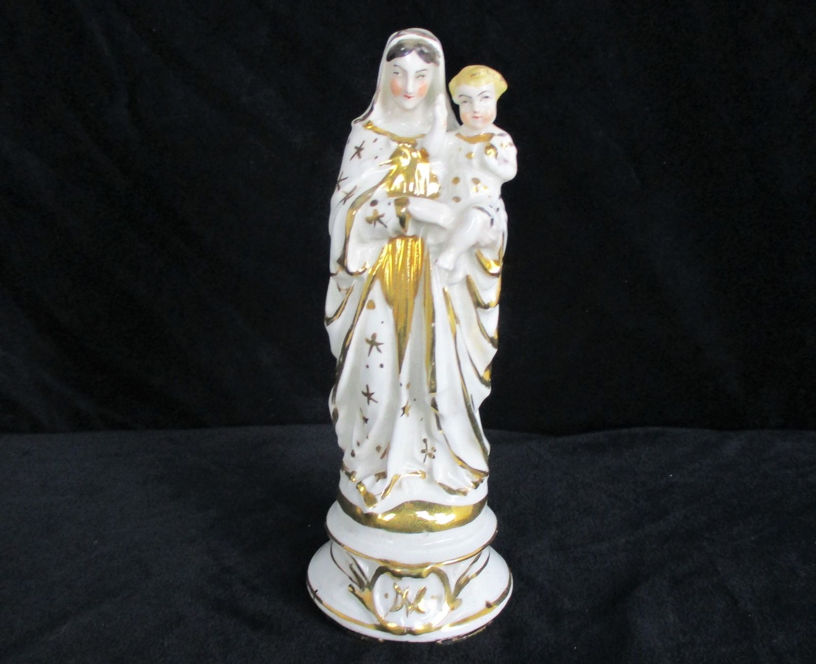 Antique 1900 Vieux Paris Bruxelles Porcelain Bisque Statue Virgin Mary Madonna I
