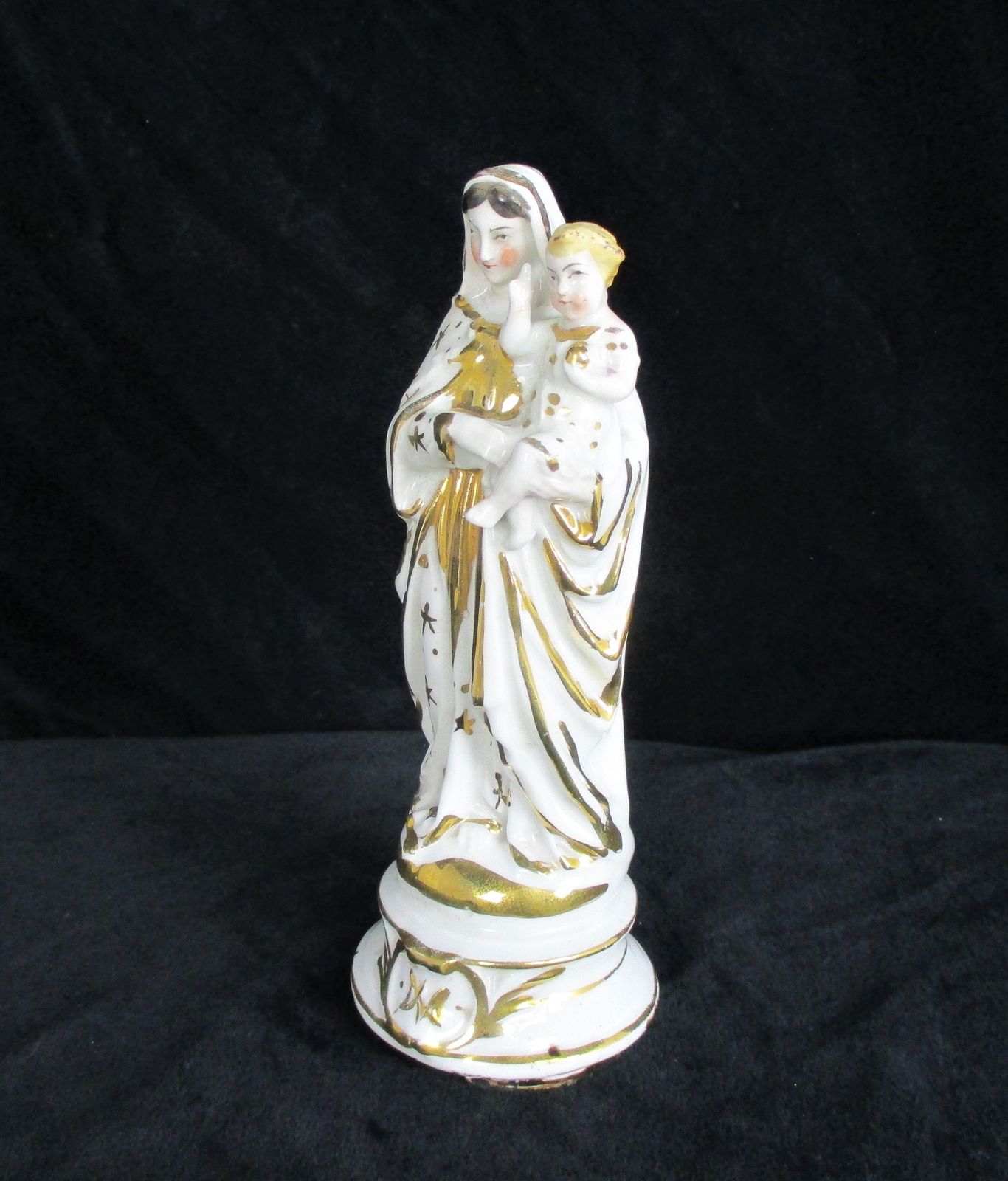 Antique 1900 Vieux Paris Bruxelles Porcelain Bisque Statue Virgin Mary Madonna I photo for sale
